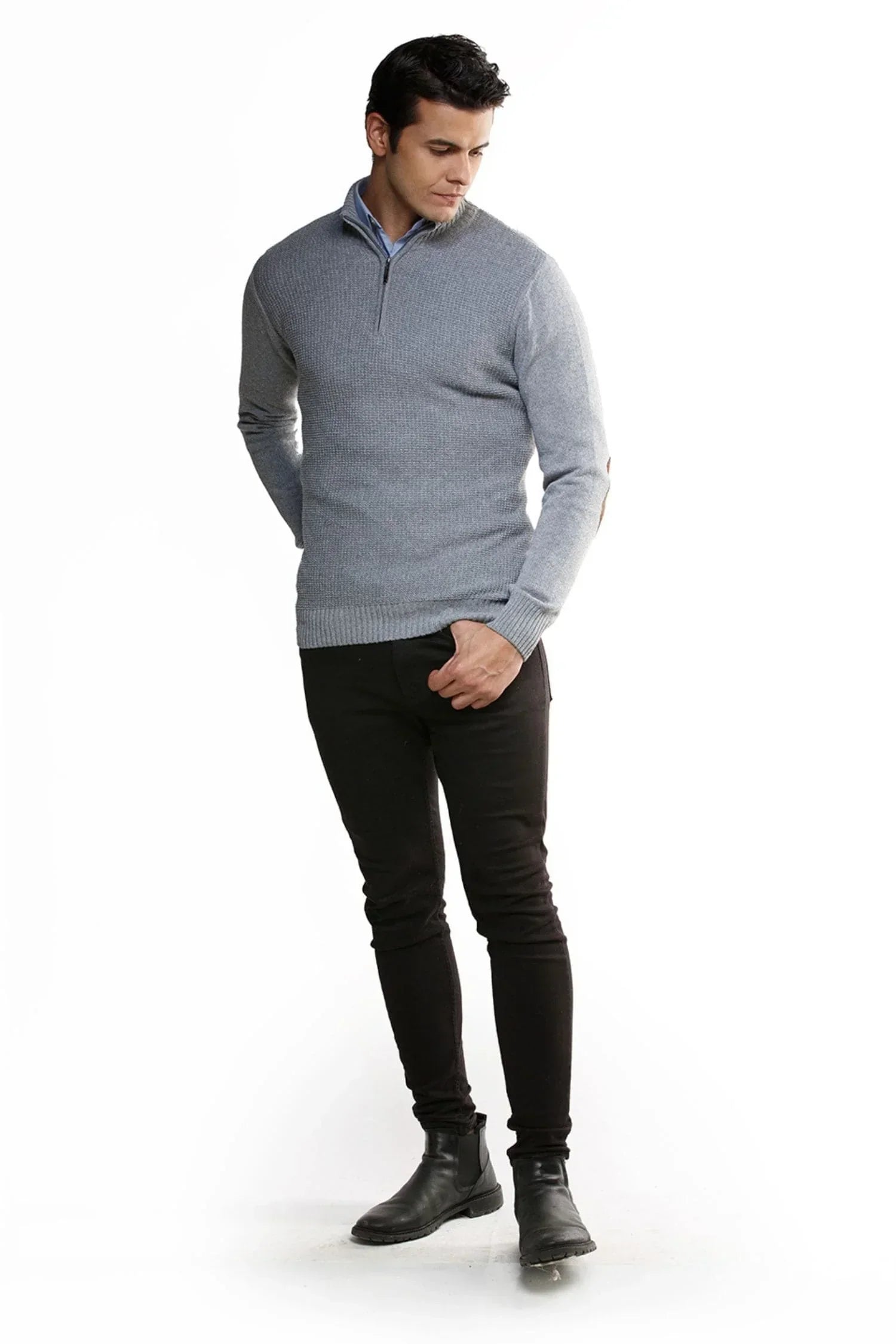 Suéter Tolú en algodón regenerado halfzip – Hombre